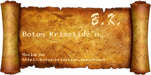 Botos Krisztián névjegykártya